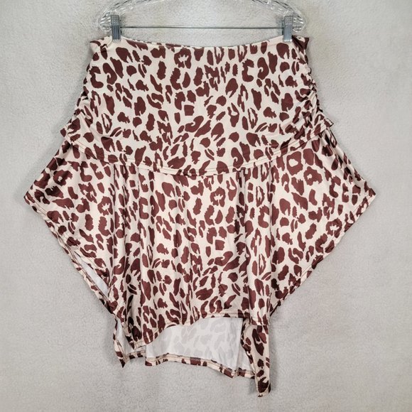 Order Plus Leopard Stretch NEW Pull On Asymmetrical Relaxed Flowy Fairy Skirt - Picture 13 of 16